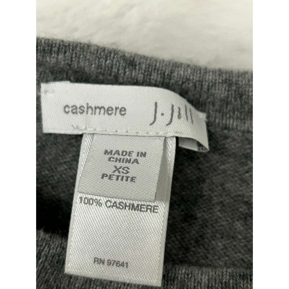 J. Jill Women's Size XS Petite Gray Long Sleeve Sweater 100% Cashmere Crew Neck - Picture 3 of 15